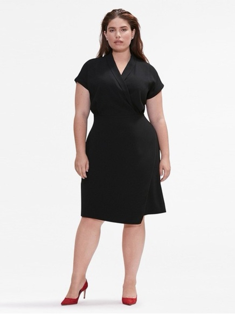 MM Lafleur Black Wrap Midi Dress
